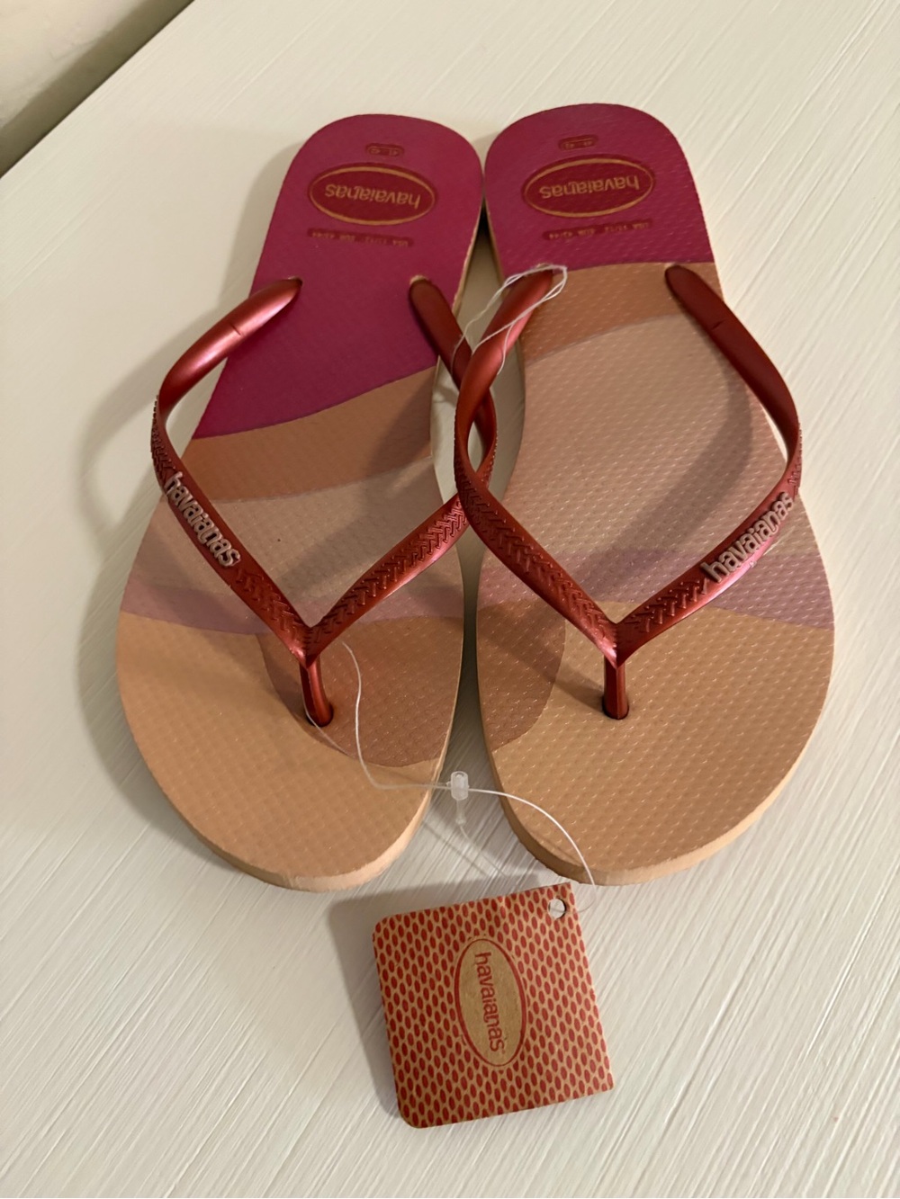 ☀️☀️Havaianas Women’s Gradient ombré Pink Flip Flop Sandals☀️☀️ - Picture 4 of 10